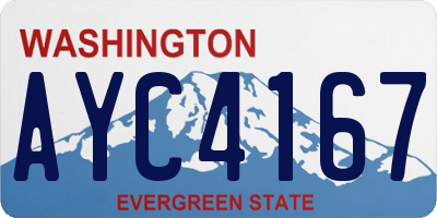 WA license plate AYC4167