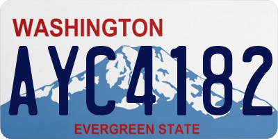 WA license plate AYC4182