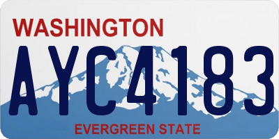 WA license plate AYC4183