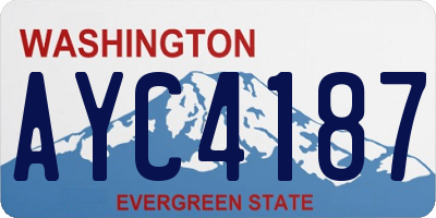 WA license plate AYC4187
