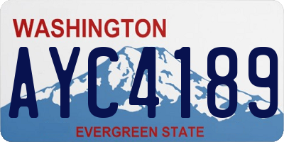 WA license plate AYC4189