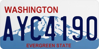 WA license plate AYC4190