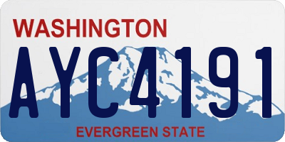 WA license plate AYC4191