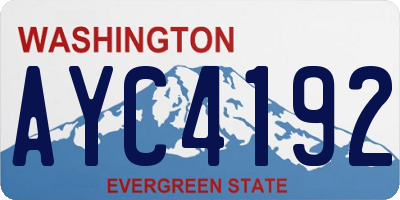 WA license plate AYC4192