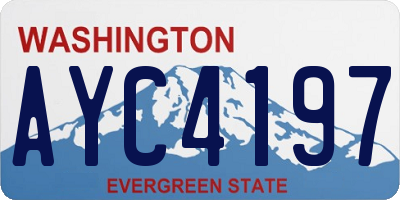 WA license plate AYC4197