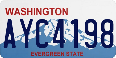 WA license plate AYC4198