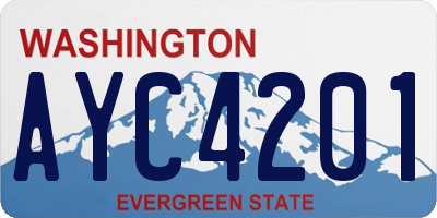 WA license plate AYC4201