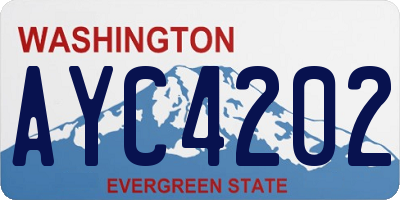WA license plate AYC4202