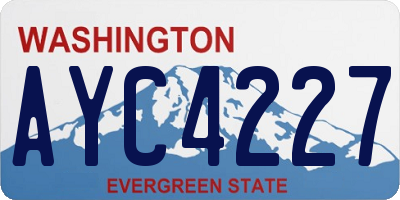 WA license plate AYC4227