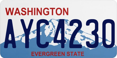 WA license plate AYC4230