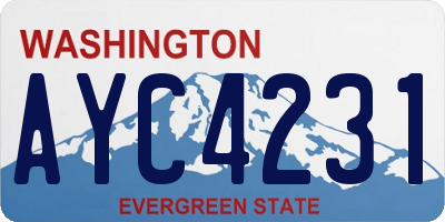 WA license plate AYC4231