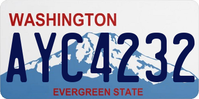 WA license plate AYC4232