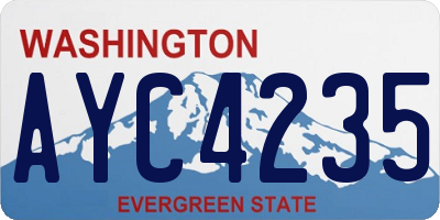 WA license plate AYC4235