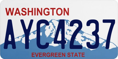WA license plate AYC4237