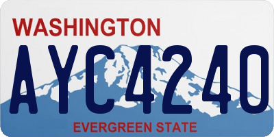 WA license plate AYC4240