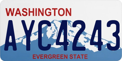 WA license plate AYC4243