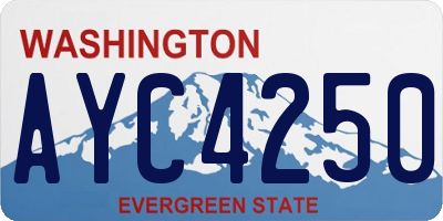 WA license plate AYC4250