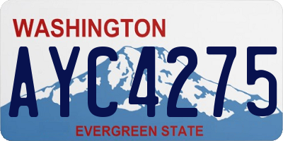 WA license plate AYC4275