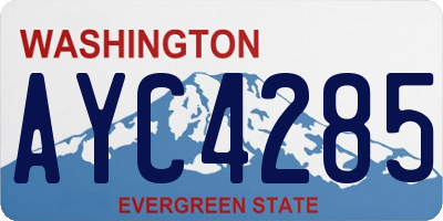 WA license plate AYC4285