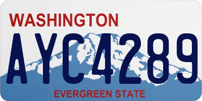 WA license plate AYC4289