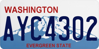 WA license plate AYC4302
