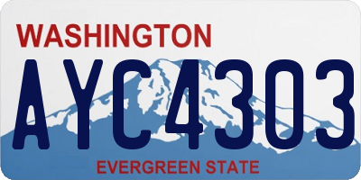 WA license plate AYC4303