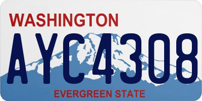 WA license plate AYC4308