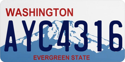 WA license plate AYC4316