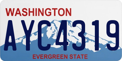 WA license plate AYC4319