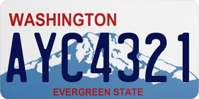 WA license plate AYC4321