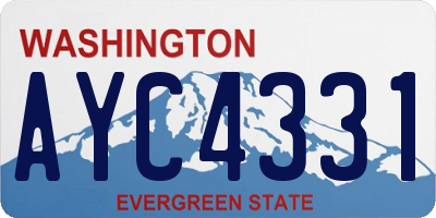 WA license plate AYC4331