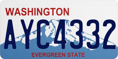 WA license plate AYC4332