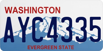 WA license plate AYC4335