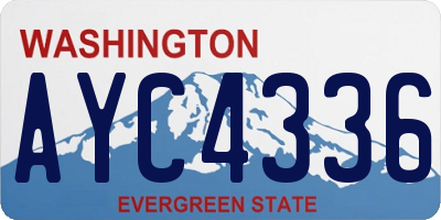 WA license plate AYC4336