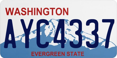 WA license plate AYC4337