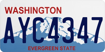 WA license plate AYC4347