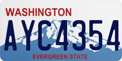 WA license plate AYC4354