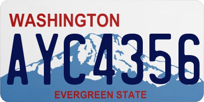 WA license plate AYC4356
