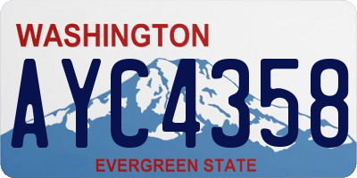 WA license plate AYC4358
