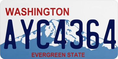 WA license plate AYC4364