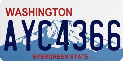 WA license plate AYC4366