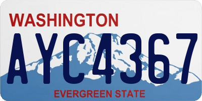 WA license plate AYC4367