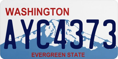 WA license plate AYC4373