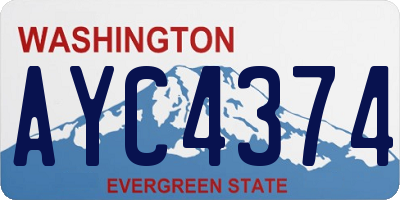 WA license plate AYC4374