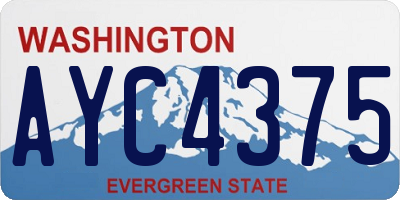 WA license plate AYC4375