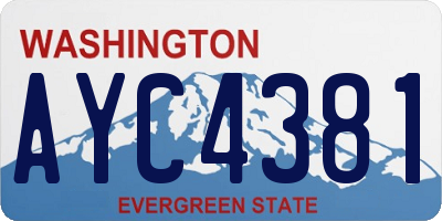 WA license plate AYC4381