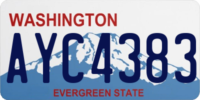 WA license plate AYC4383