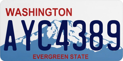 WA license plate AYC4389
