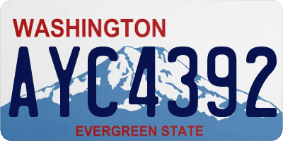 WA license plate AYC4392