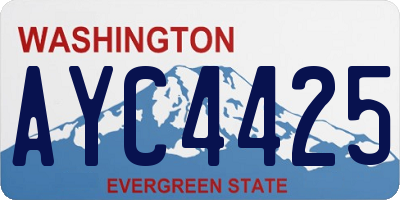 WA license plate AYC4425